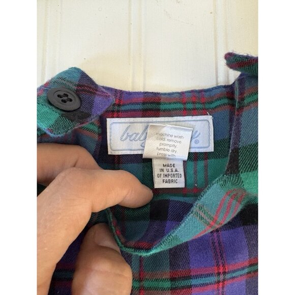 Vintage Plaid One Piece Romper Outfit Girls 18 Months Baby Cary - Picture 5 of 8
